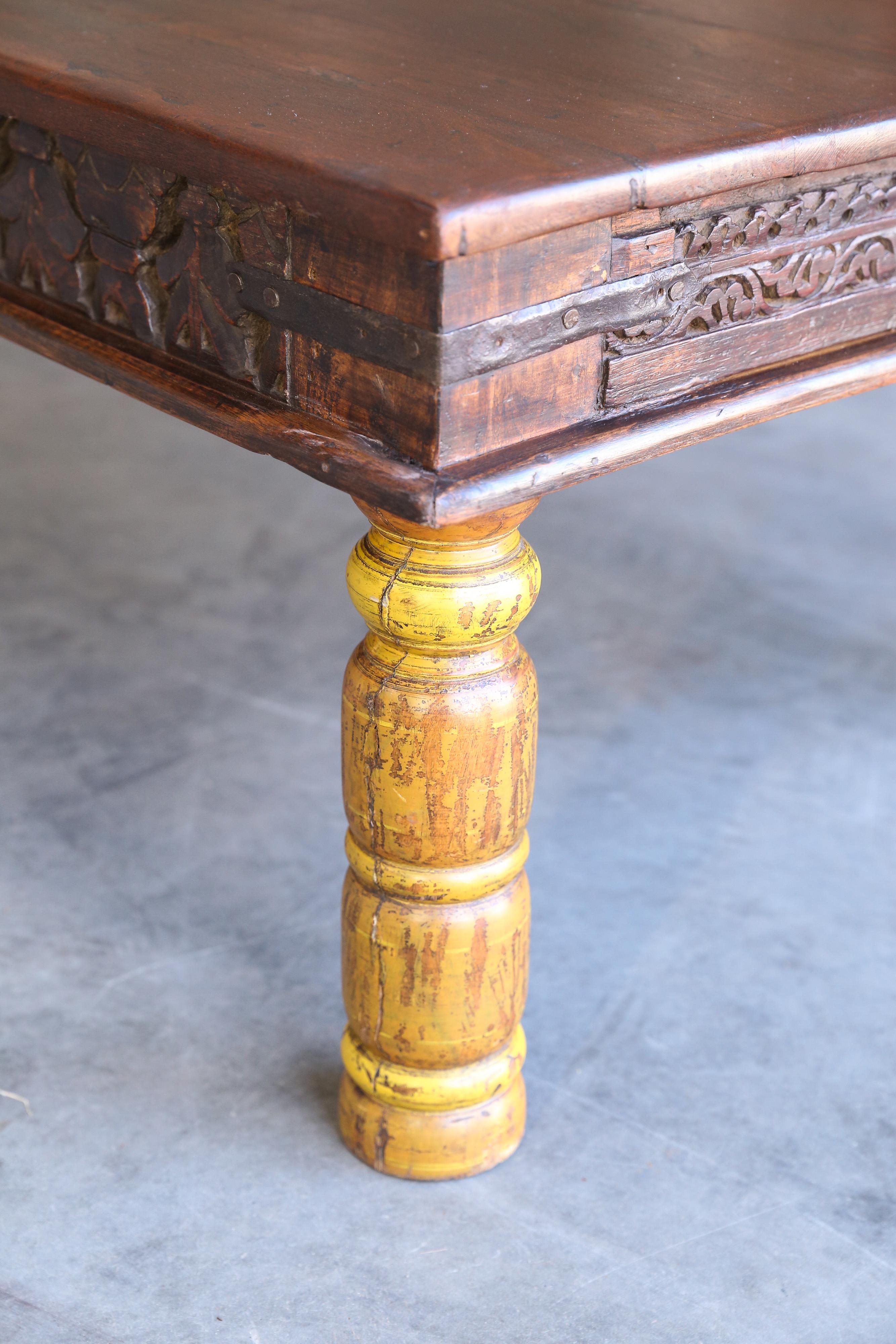Tea plantation furniture are part of Anglo-Indian heritage and are highly valued for the quality of materials used and for the high standard of craftsmanship. This elegant coffee table is a Classic example of on such furniture. It is made of fine