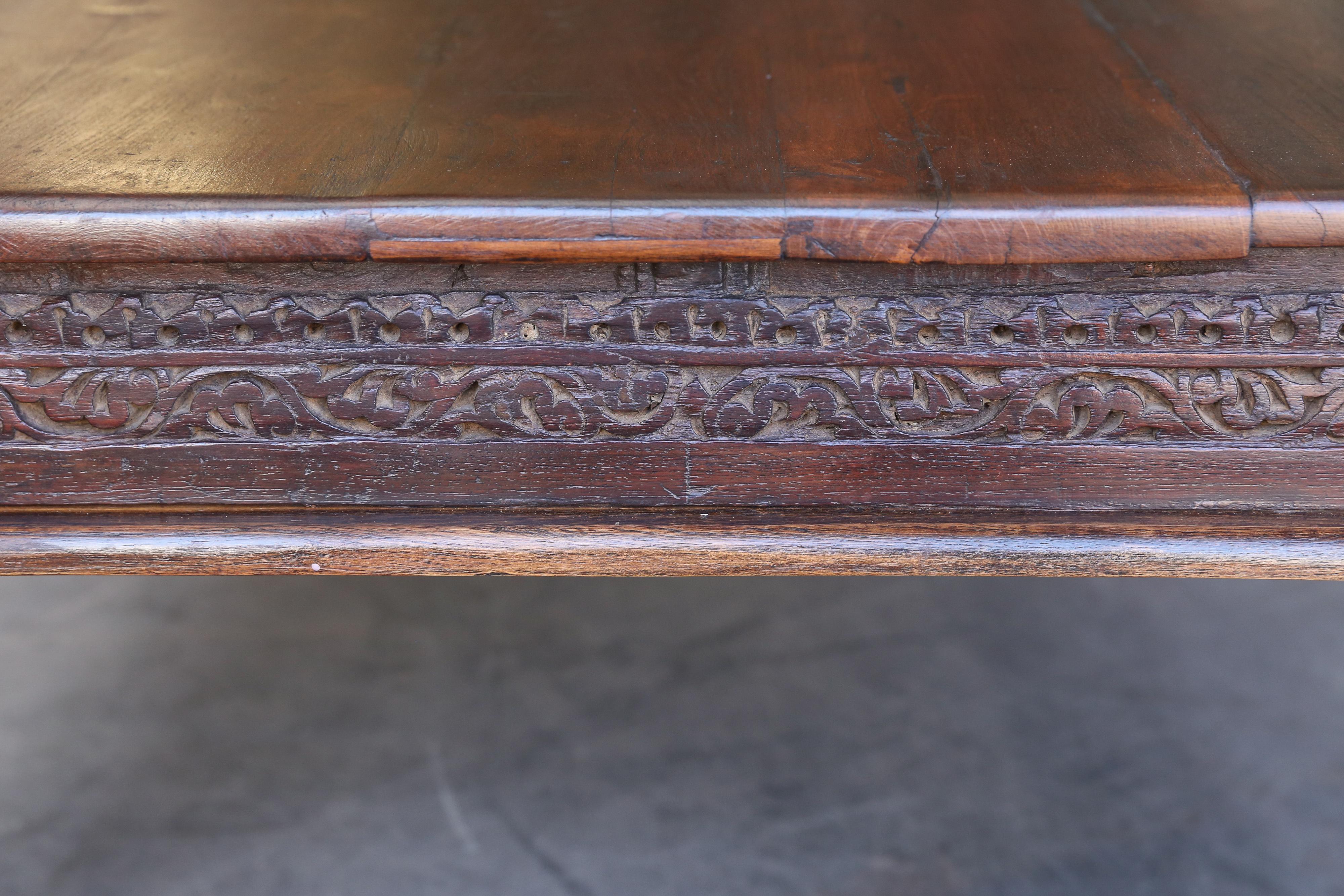 Hand-Crafted 19th Century Idealistic Solid Teak Wood Coffee Table from a Tea Plantation For Sale