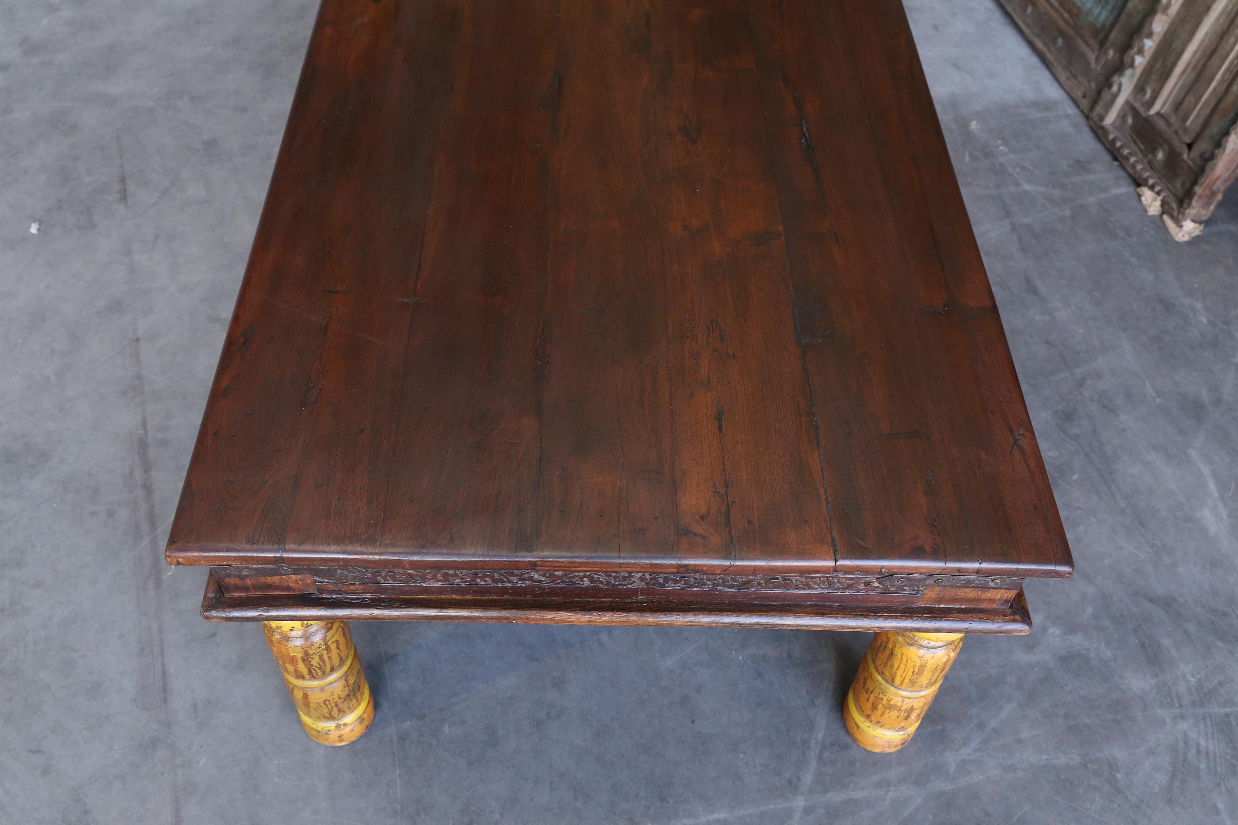 19th Century Idealistic Solid Teak Wood Coffee Table from a Tea ...