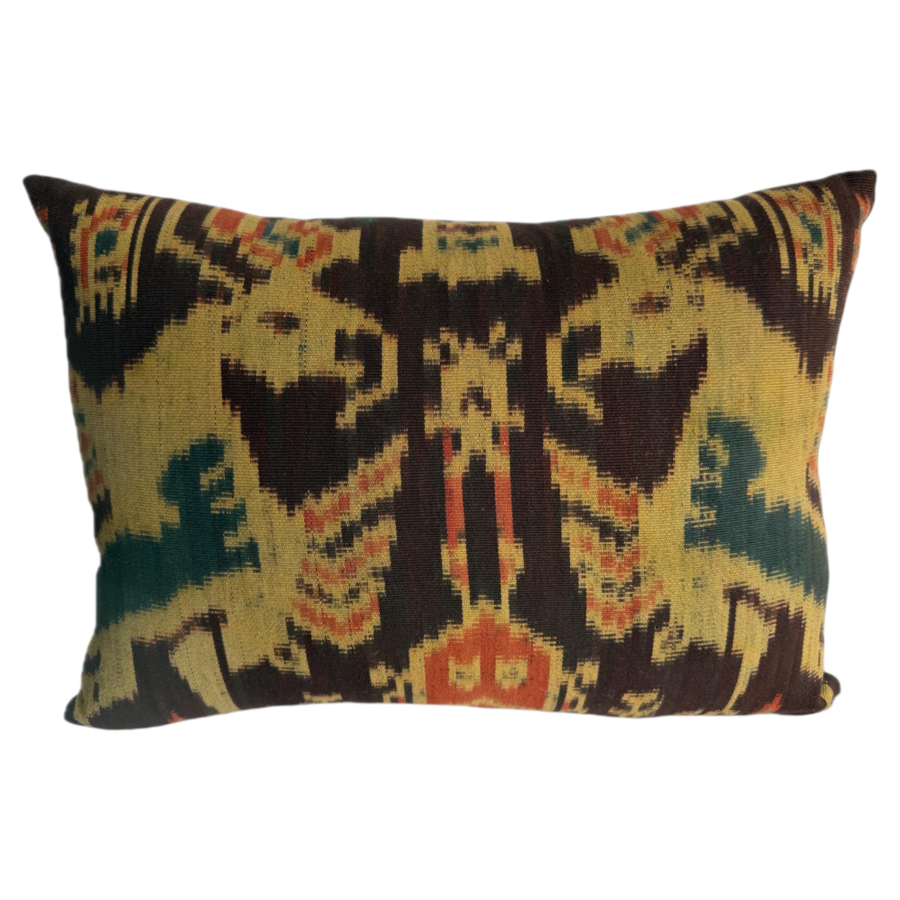19th Century Ikat Decorative Pillow For Sale