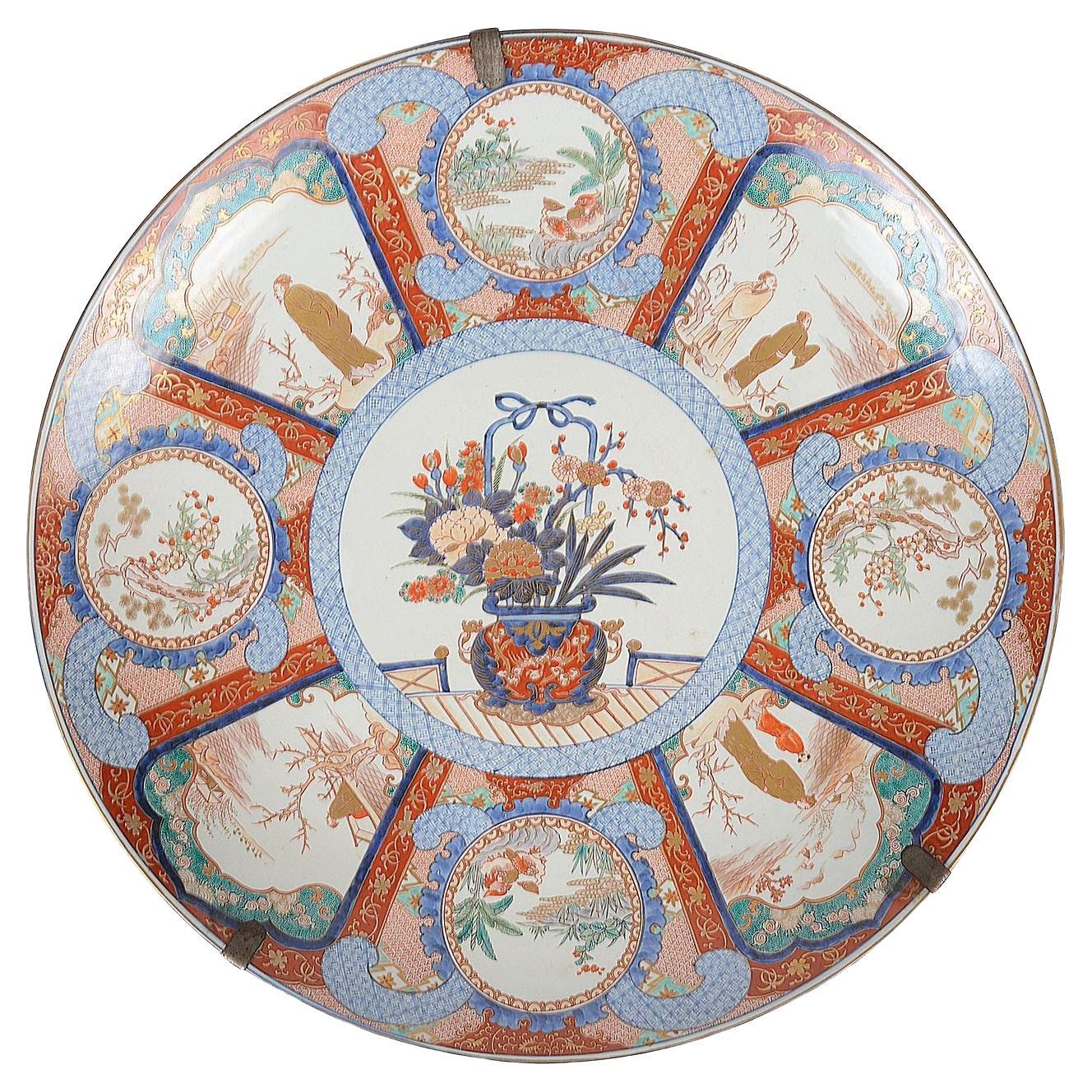 19th Century Imari charger, 61cm (24") diameter For Sale