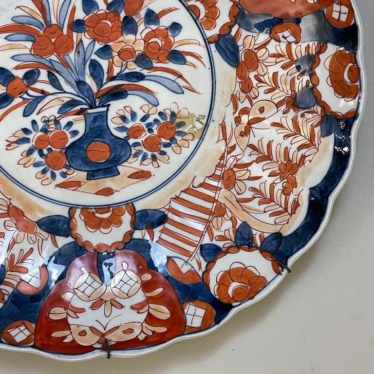 Porcelain 19th Century Imari Hand-Painted Charger For Sale