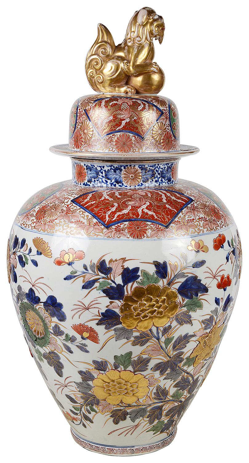Vase à couvercle Imari japonais du XIXe siècle, vers 1840 en vente 5