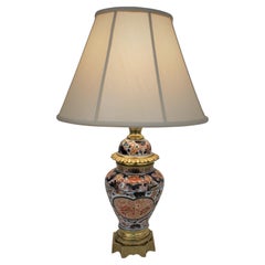 19th Century Imari Porcelain French Bronze Table Lamp