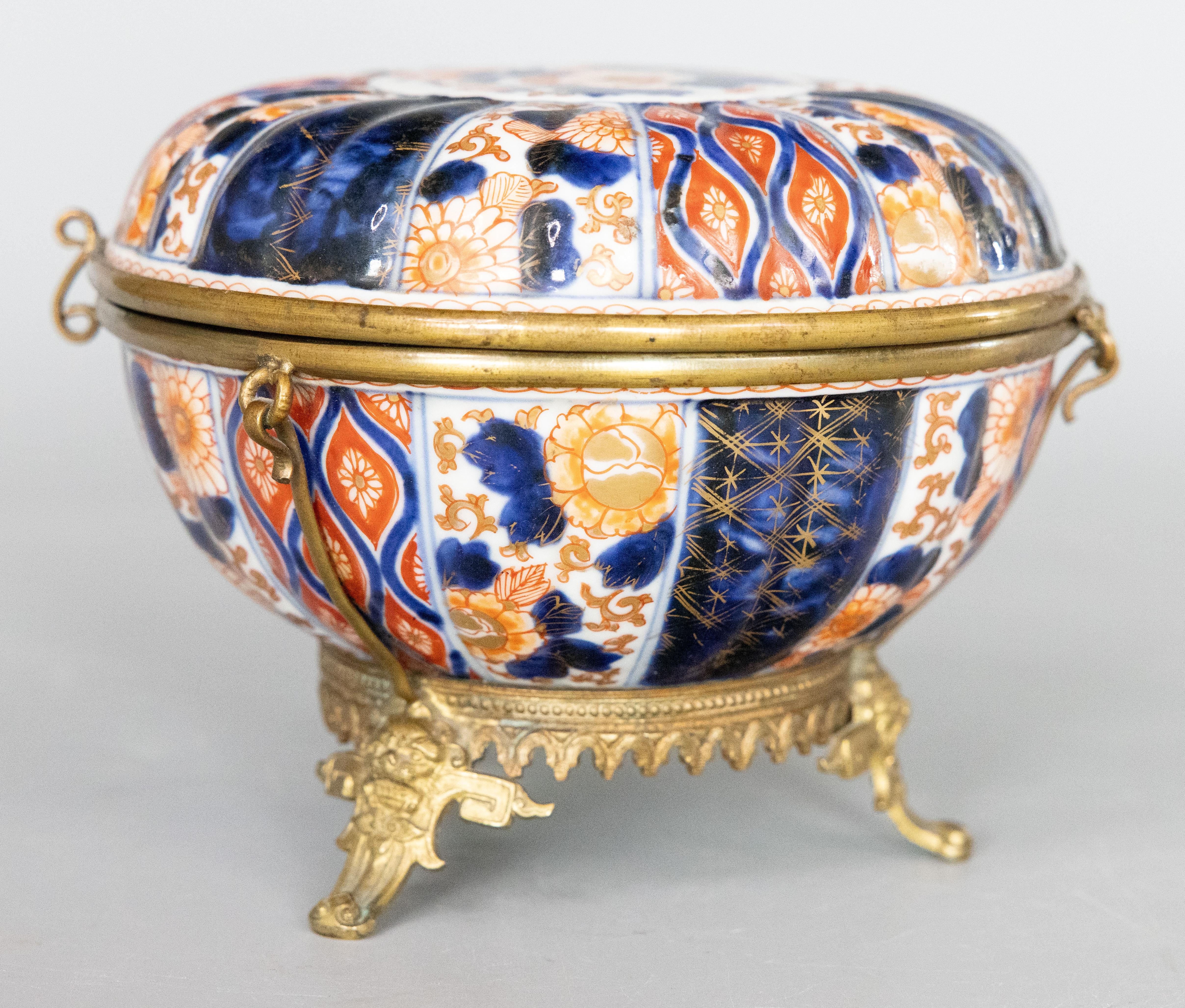 Japonisme 19th Century Imari Porcelain Lidded Bowl Jewelry Box For Sale