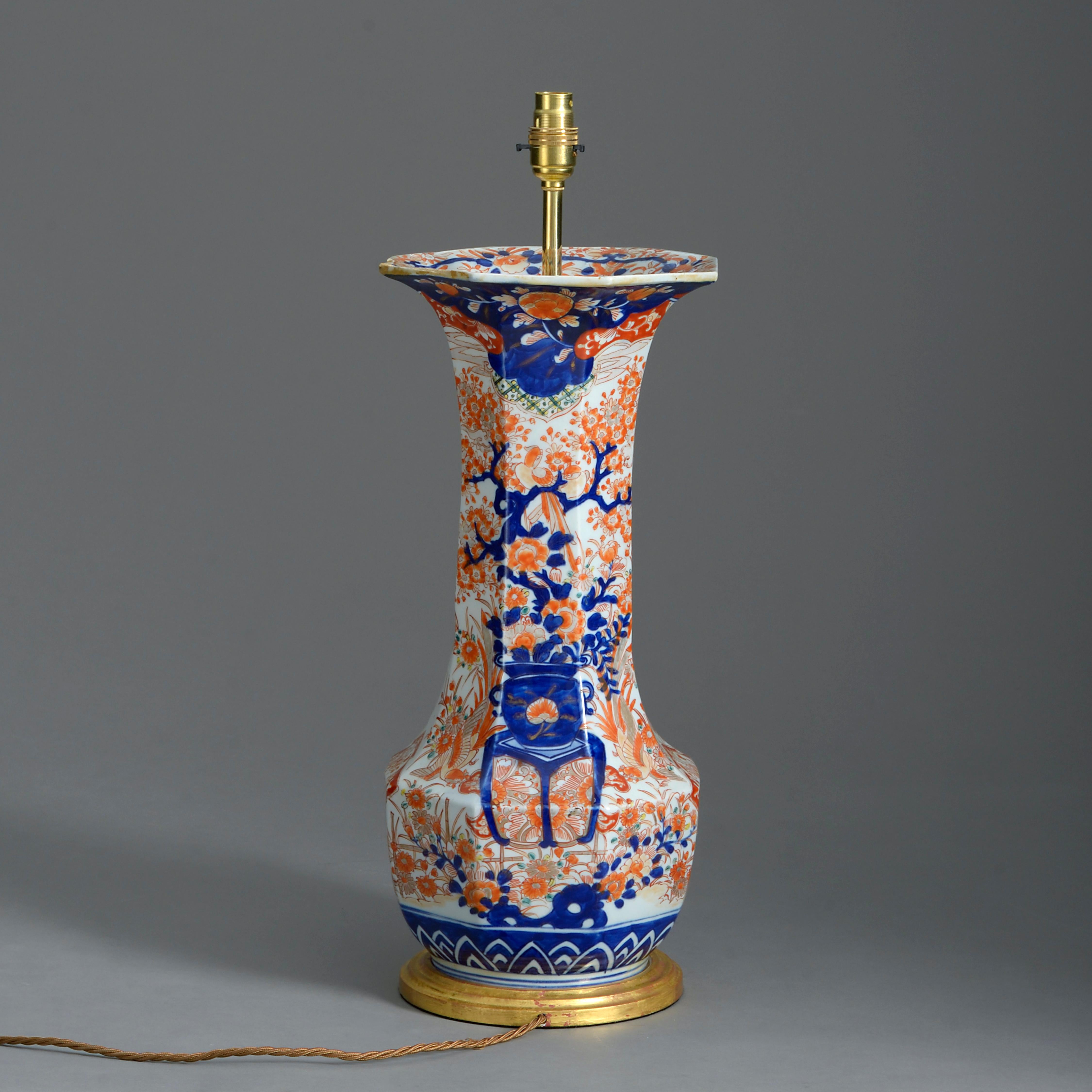 Chinese Export 19th Century Imari Vase Lamp