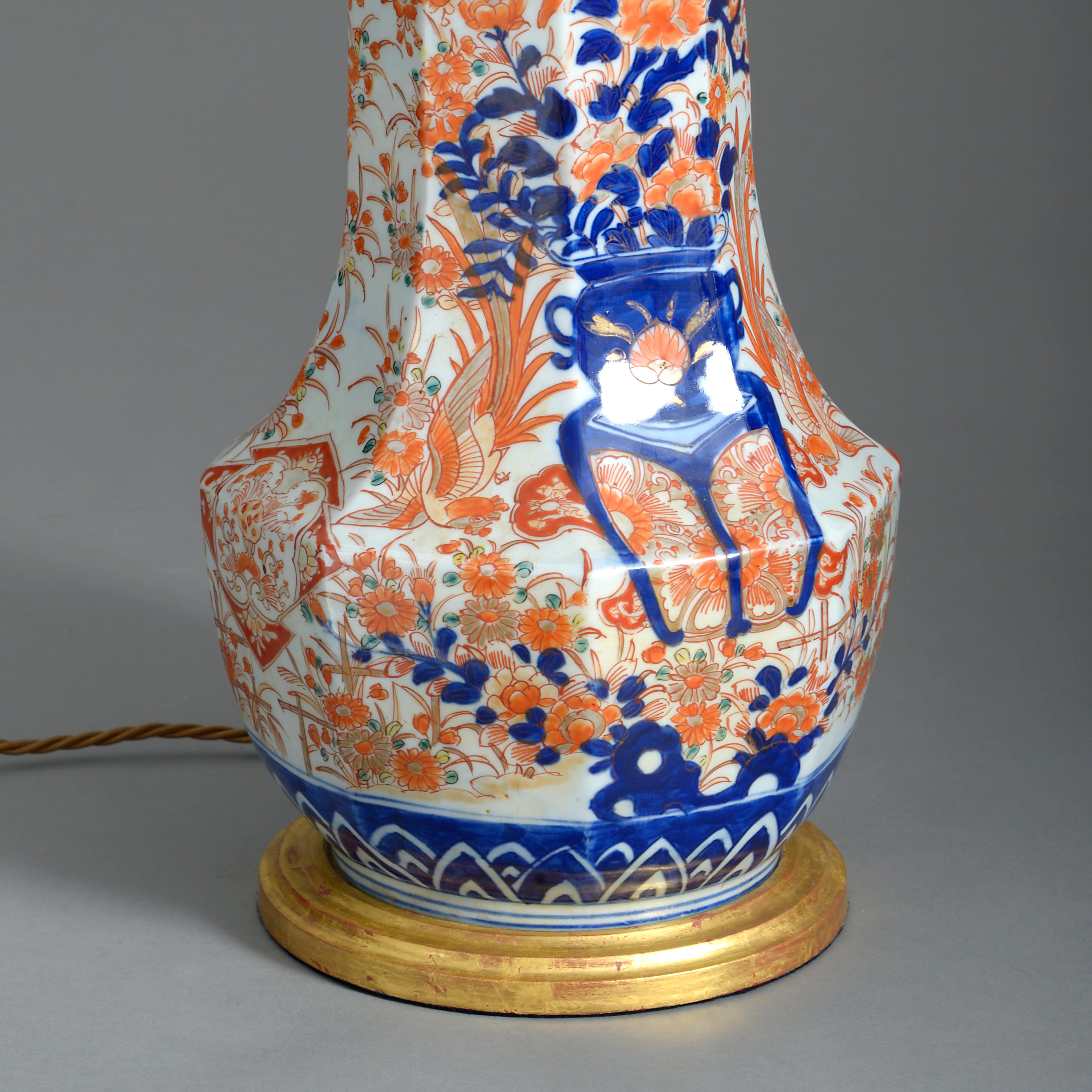 Fired 19th Century Imari Vase Lamp