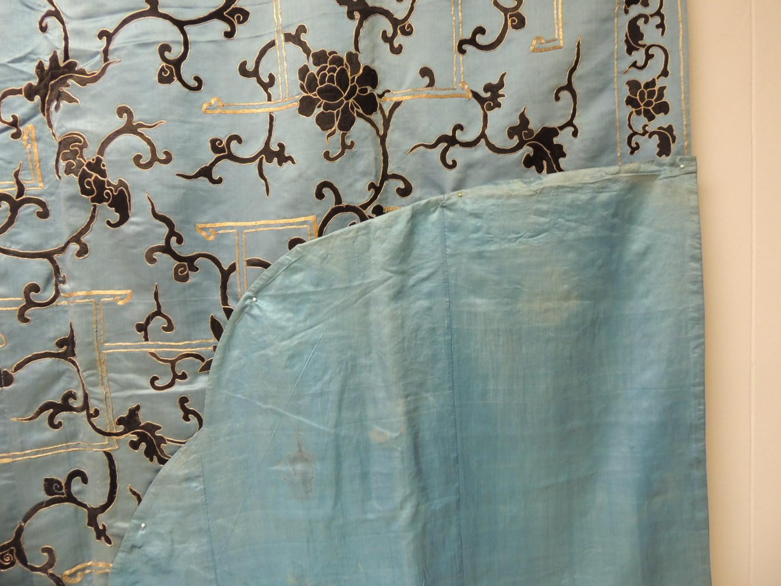 Late 19 Century Imperial Gold and Black Embroidered Asian Portiere/Wall Hanging 6