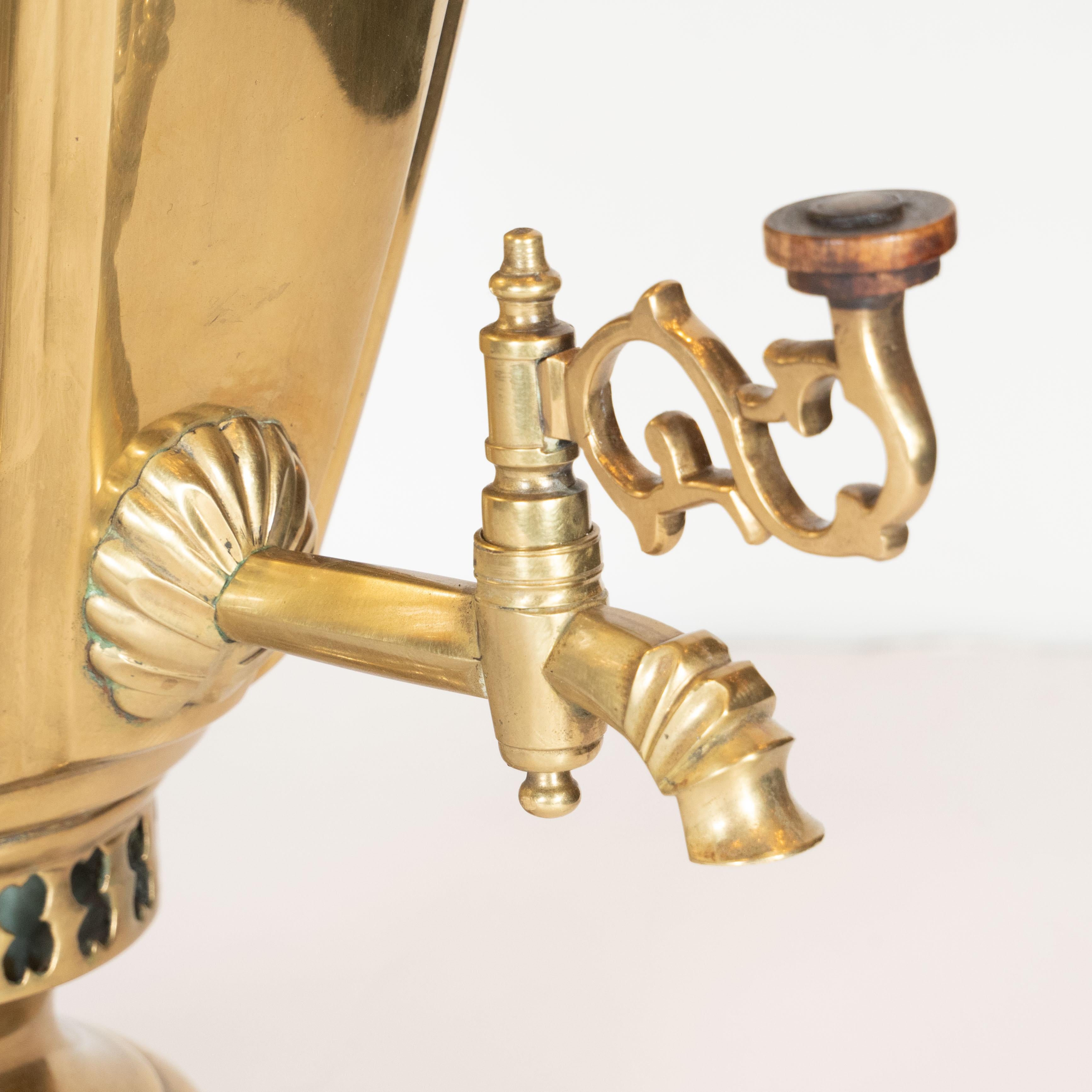 19th Century Imperial Russian Brass Six Piece Samovar Set by Alenchikov & Zimin 9