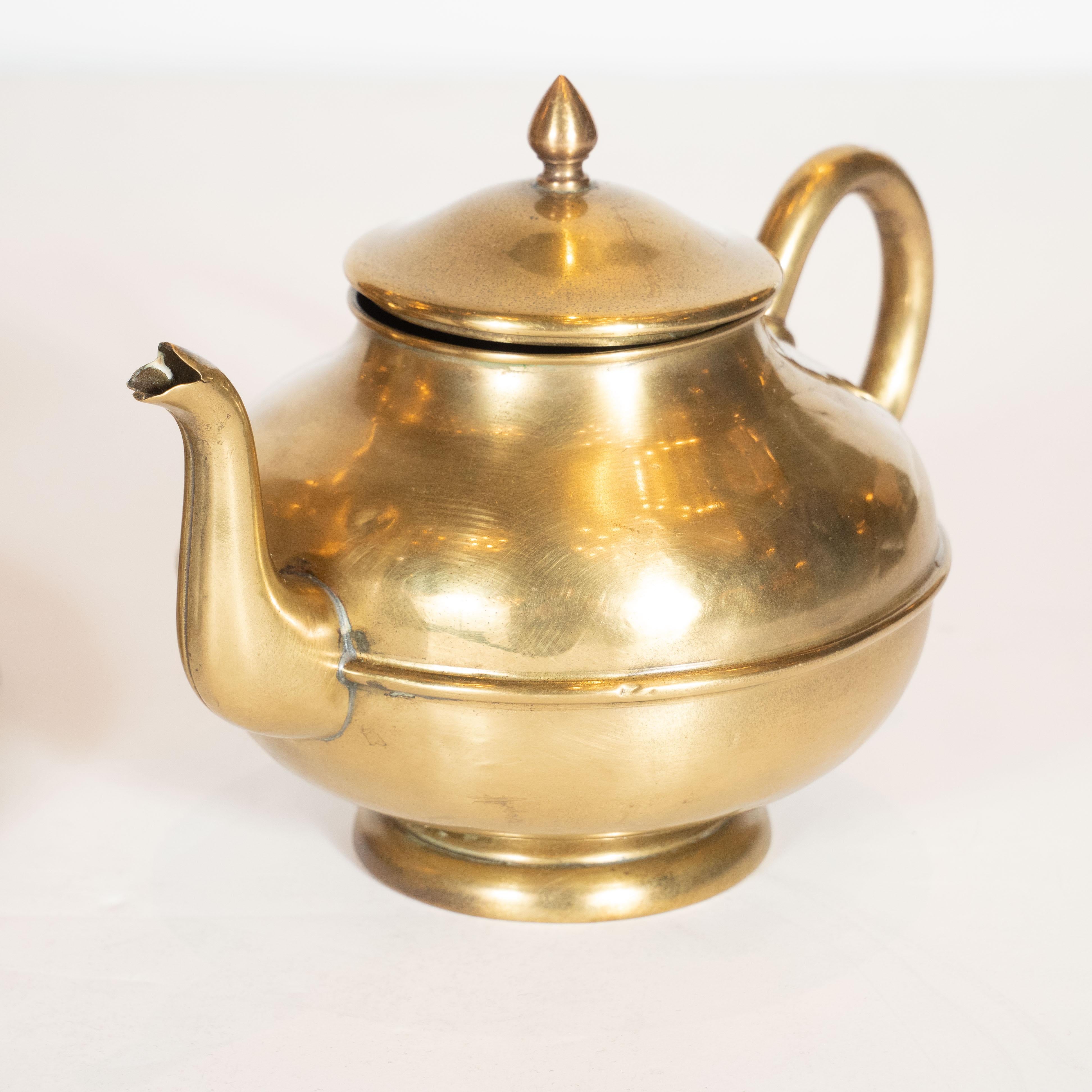 Neoclassical 19th Century Imperial Russian Brass Six Piece Samovar Set by Alenchikov & Zimin