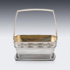 19th Century Imperial Russian Faberge Solid Silver Basket, c.1894