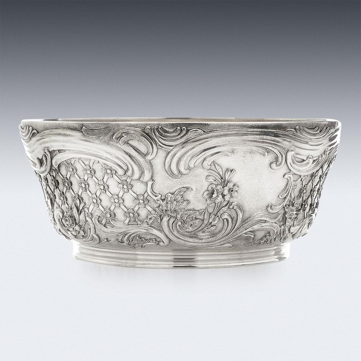 Rococo 19th Century Imperial Russian Faberge Solid Silver Bowl, Rappoport, c.1894
