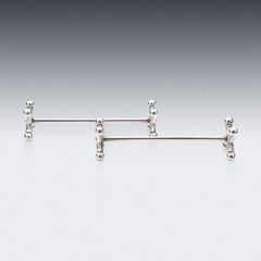 19th Century Imperial Russian Faberge Solid Silver Pair of Knife Rests, c.1890