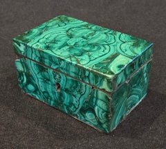 19th Century Imperial Russian Malachite Casket with Tufted Silk Interior