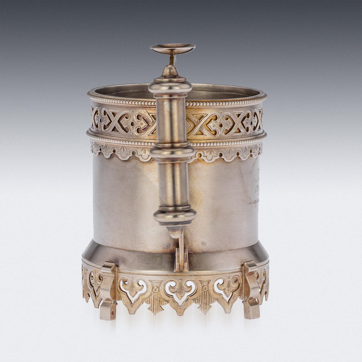 19th Century Imperial Russian Solid Silver Tea Glass Holder, c.1894 1