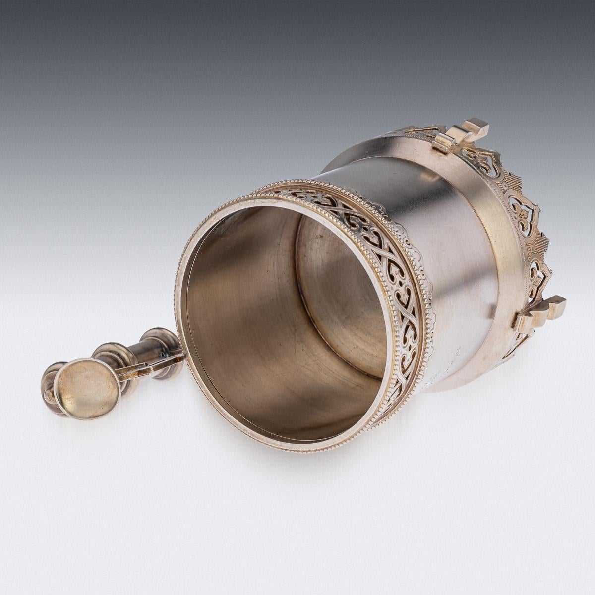 19th Century Imperial Russian Solid Silver Tea Glass Holder, c.1894 4
