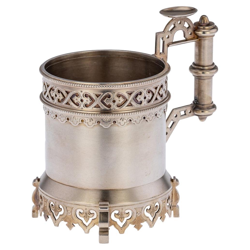19th Century Imperial Russian Solid Silver Tea Glass Holder, c.1894