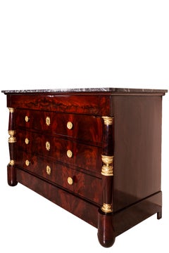 19th Century Impero France Gilt Bronze Commode
