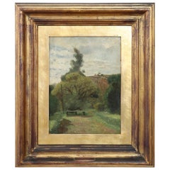 19th Century Important Italian Artist Oil Painting on Canvas Landscape