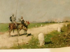 19th Century Impressionist Oil Painting Don Quixote De La Mancha