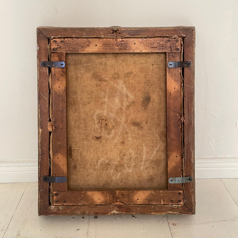 19th Century Impressionist Oil Painting, Original Frame, Eugene