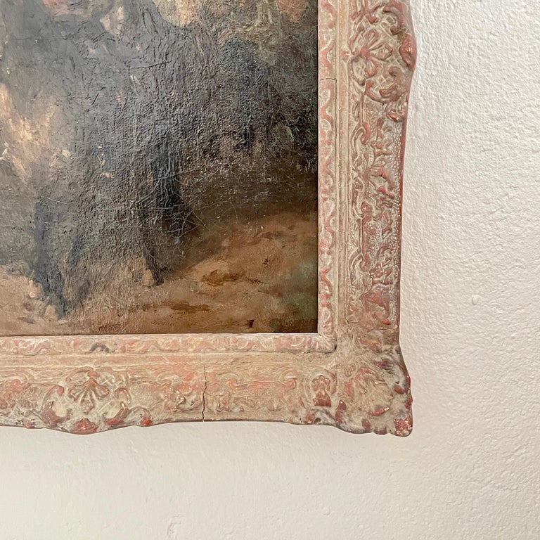 19th Century Impressionist Oil Painting, Original Frame, Eugene