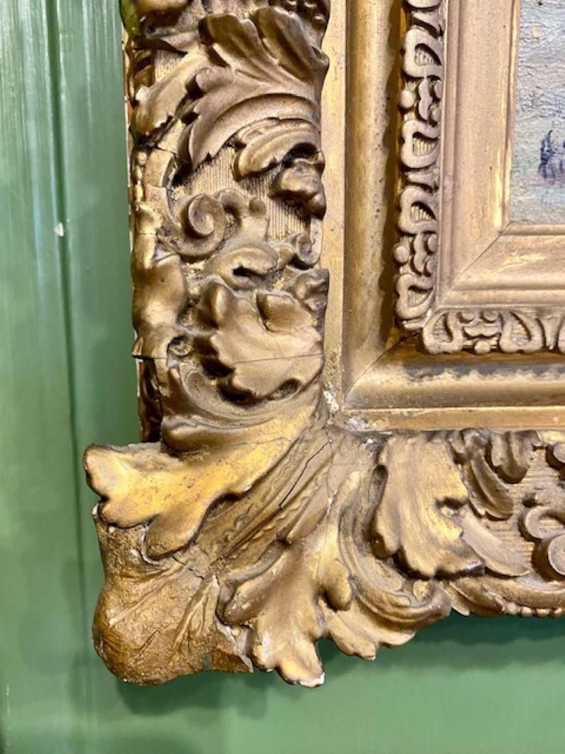Scuola di Barbizon Paesaggio marino impressionista del 19° secolo con goletta in vendita