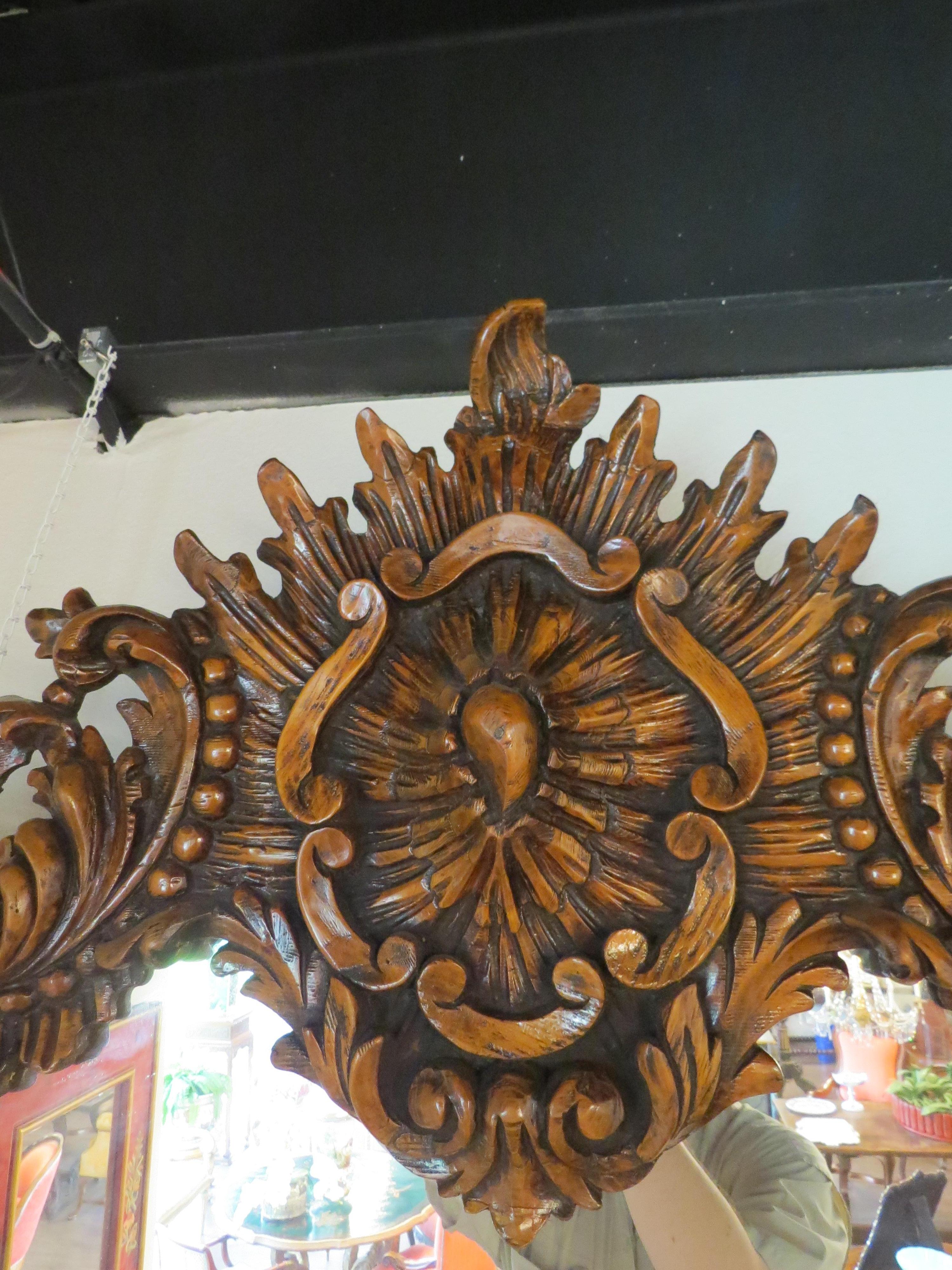 19th Century Impressively Carved Oak Ballroom Mirror in the Flemish Manner For Sale 2