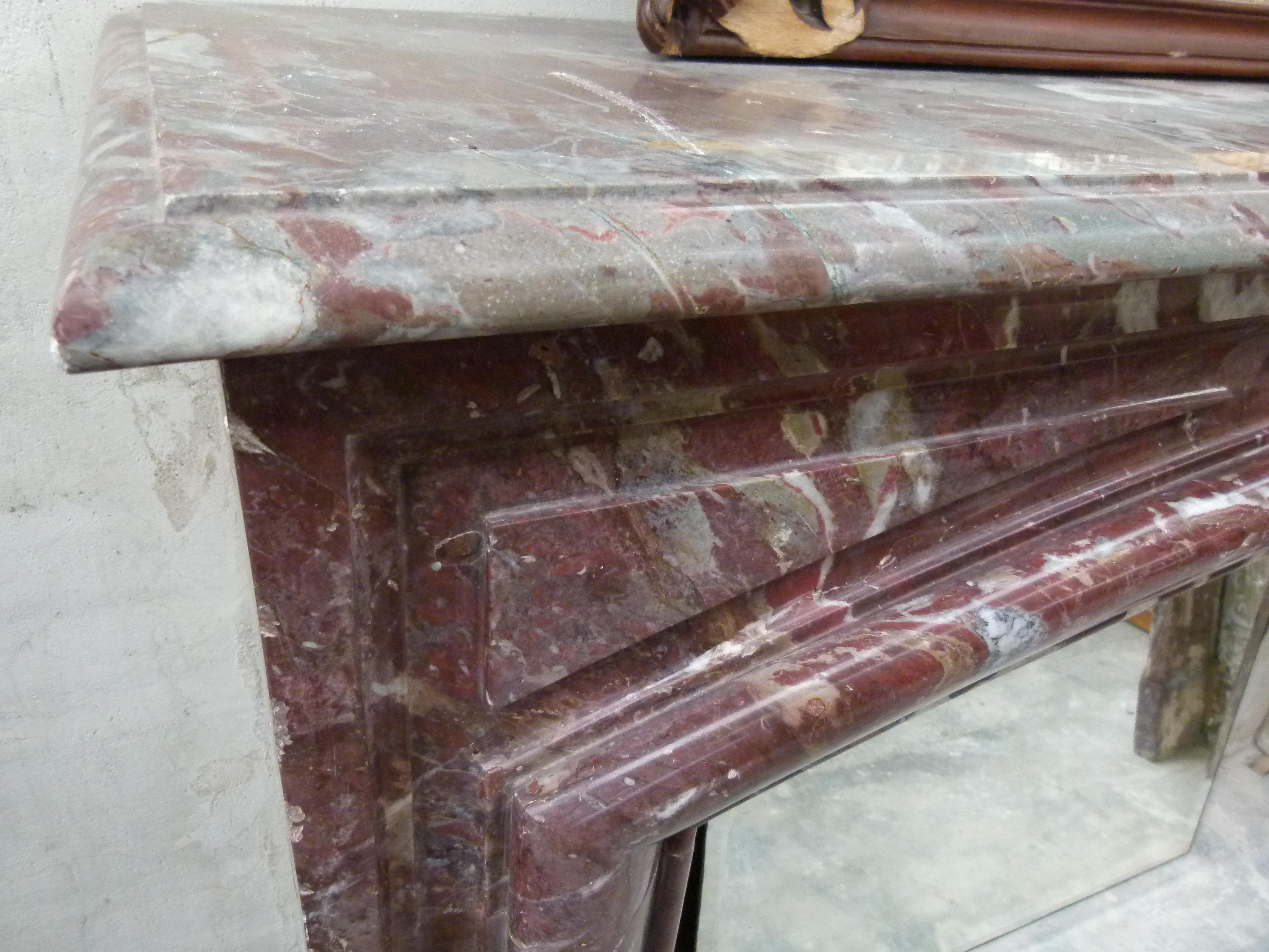 19th Century in Louis XIV Style Languedoc Marble Fireplace Mantel 2