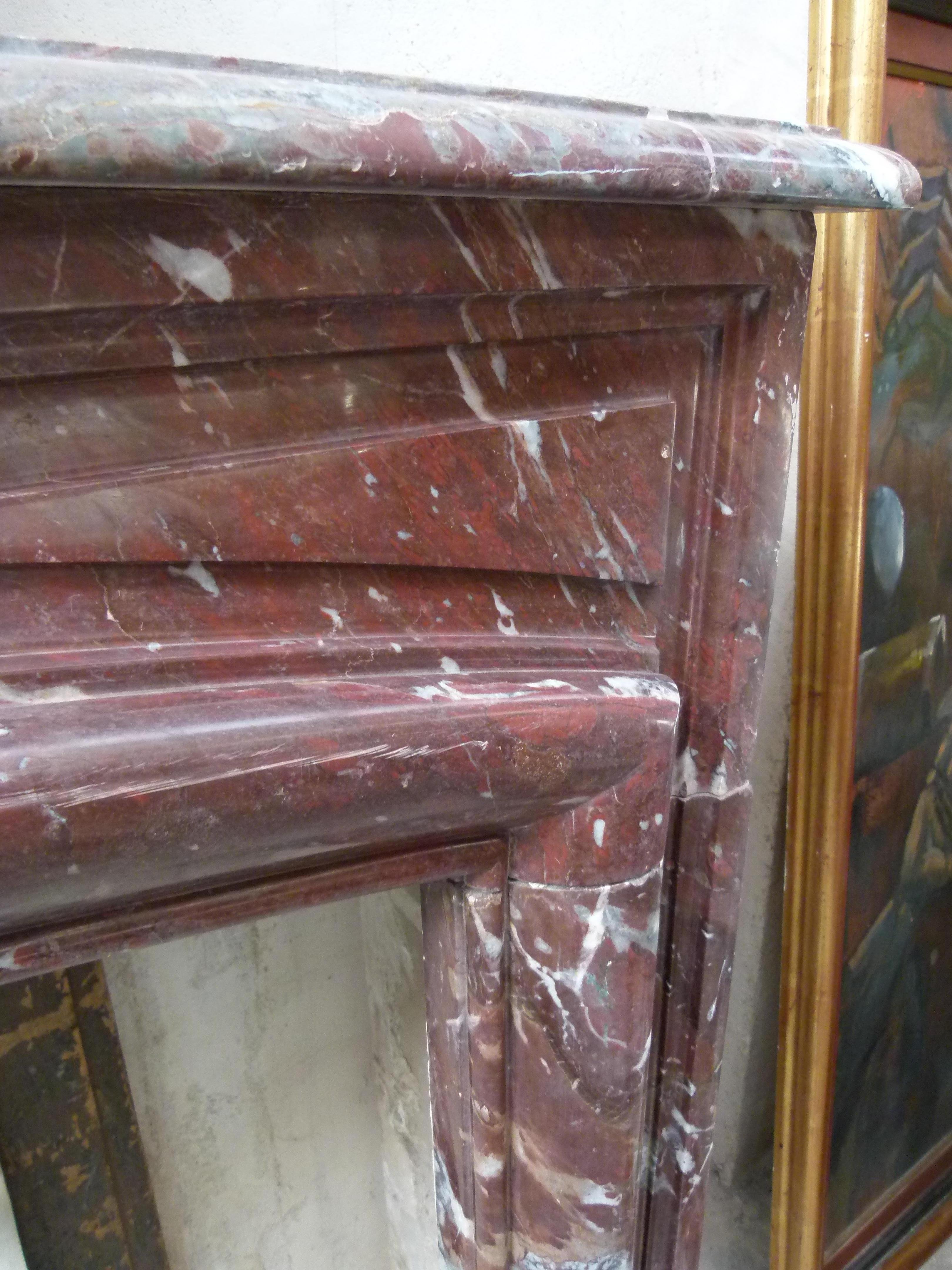 19th Century in Louis XIV Style Languedoc Marble Fireplace Mantel 5