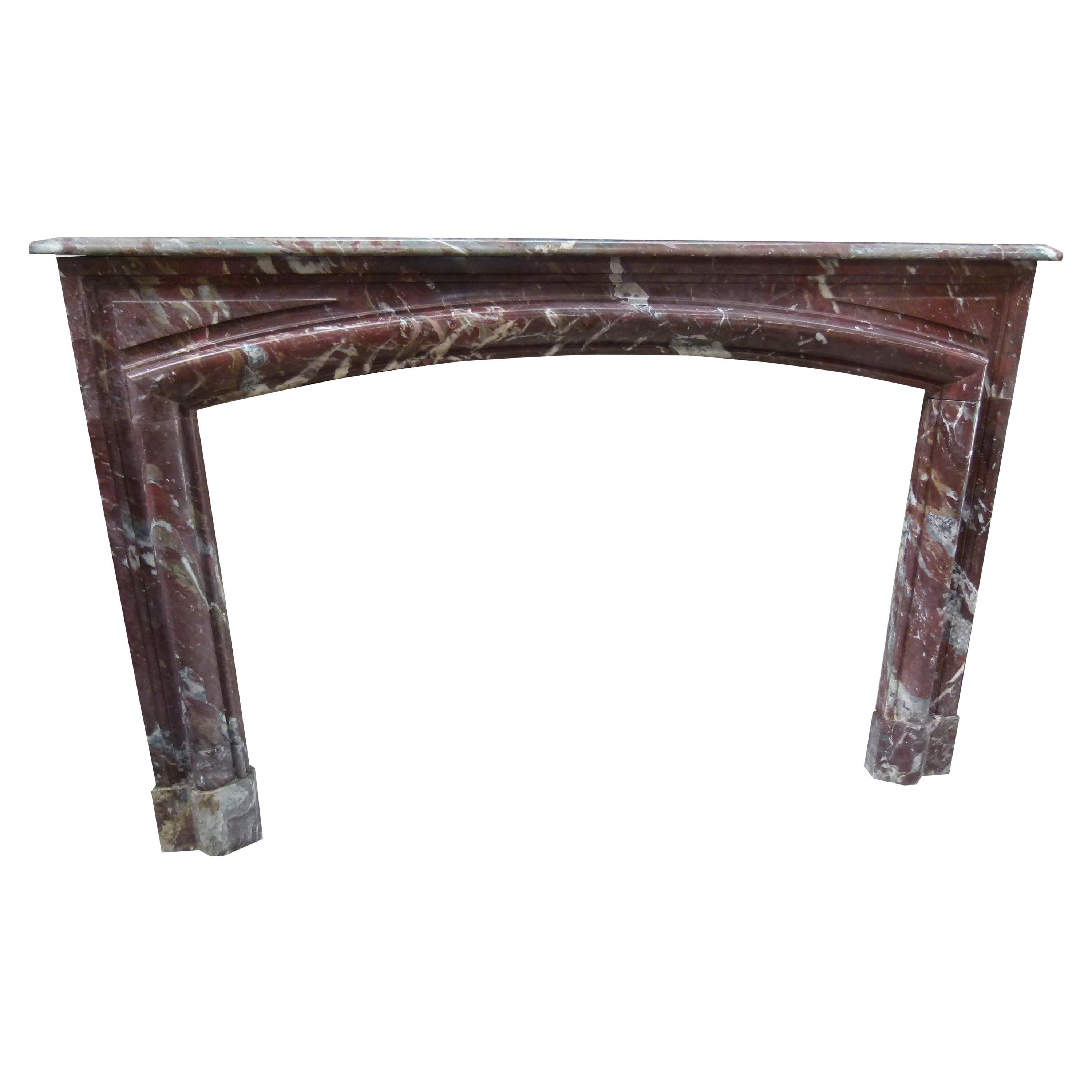 19th Century in Louis XIV Style Languedoc Marble Fireplace Mantel
