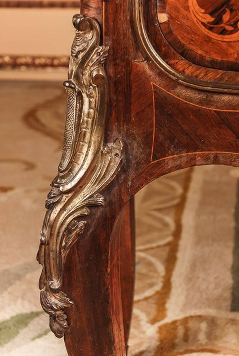 Bronze 19th Century in the Style of the Louis XV Napoleon III Inlaid Cabinet For Sale