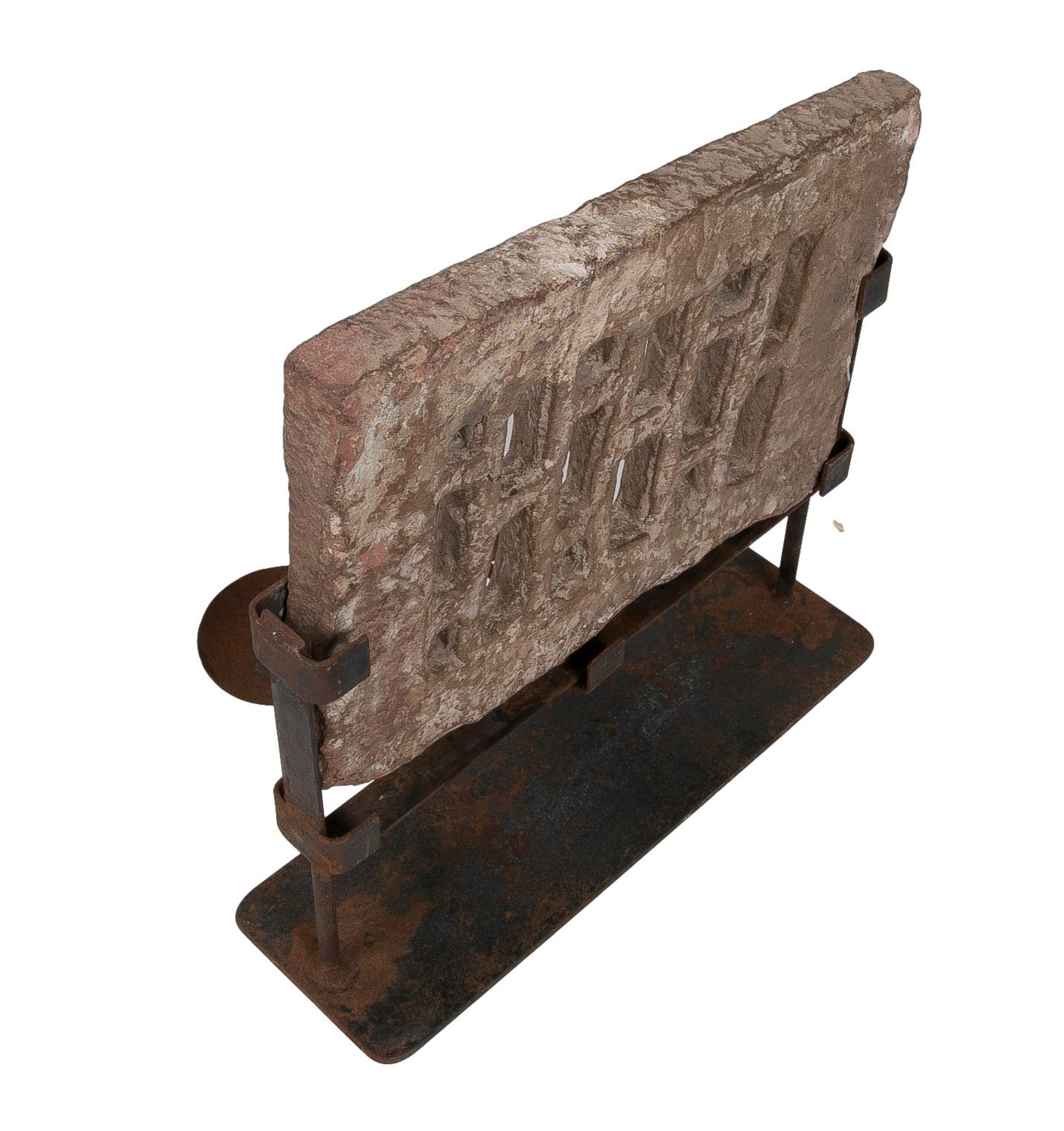 19th Century Indian Architectural Element of Stone Building with Iron Support For Sale 8