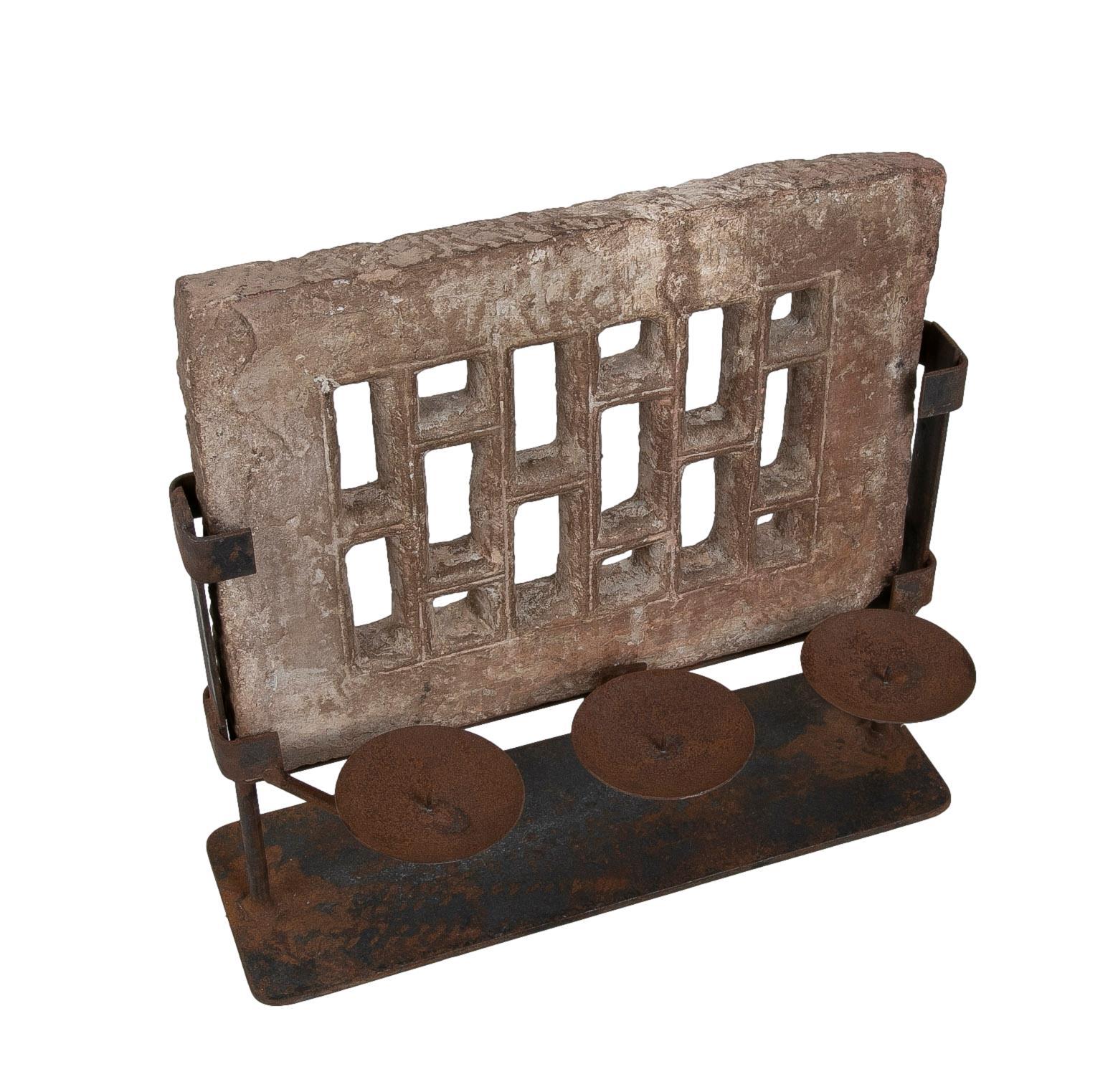 19th Century Indian Architectural Element of Stone Building with Iron Support For Sale 2