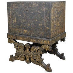19th Century Indian Bareilly Utter Pradesh circa 1850 Chinoiserie Chest on Stand