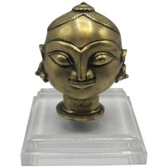 Tête de Gauri en bronze indien du 19ème siècle