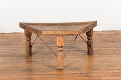 19th Century Indian Bullock Cart Made into a Coffee Table with Iron Details