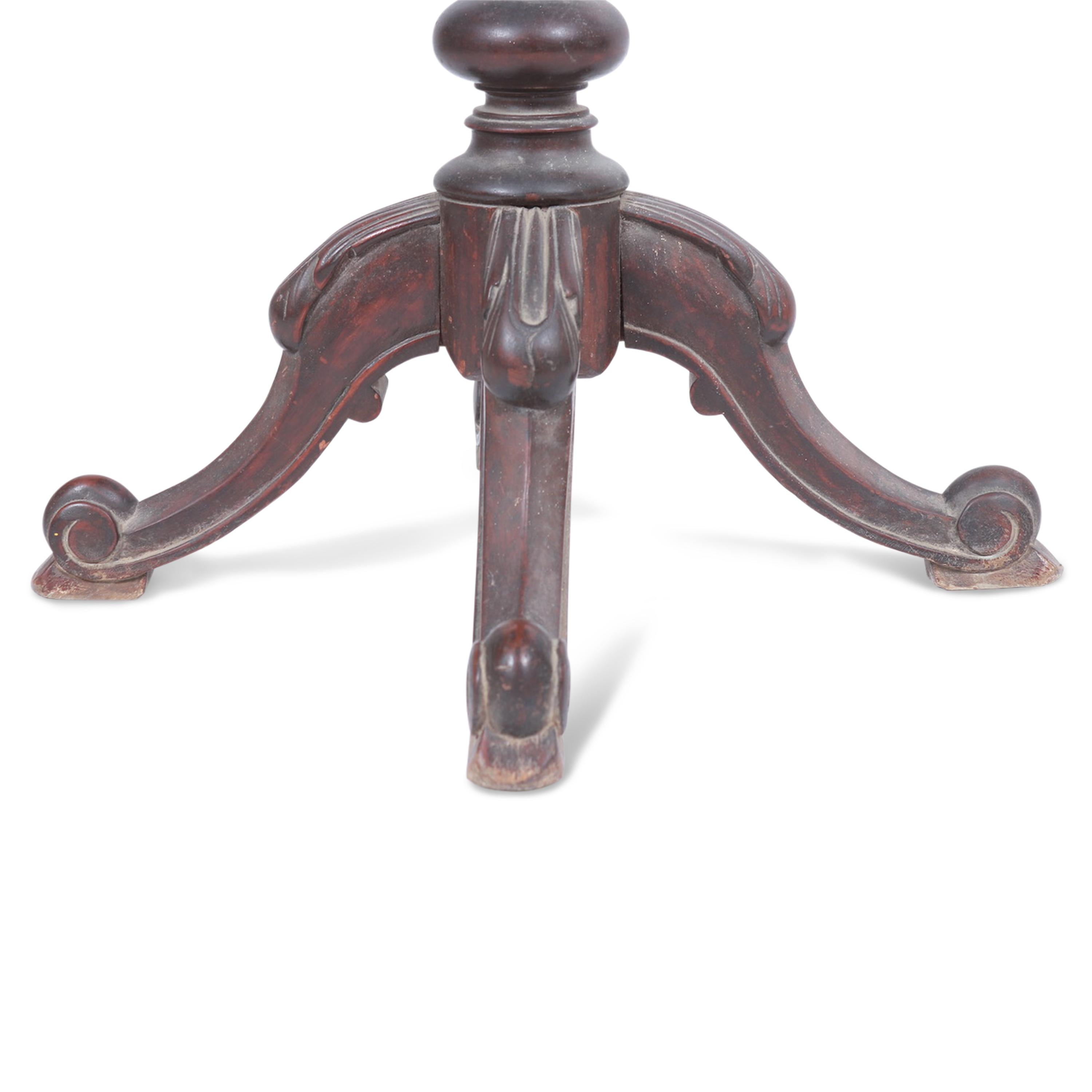 19th Century Indian Carved Mahogany Teapoy For Sale 5