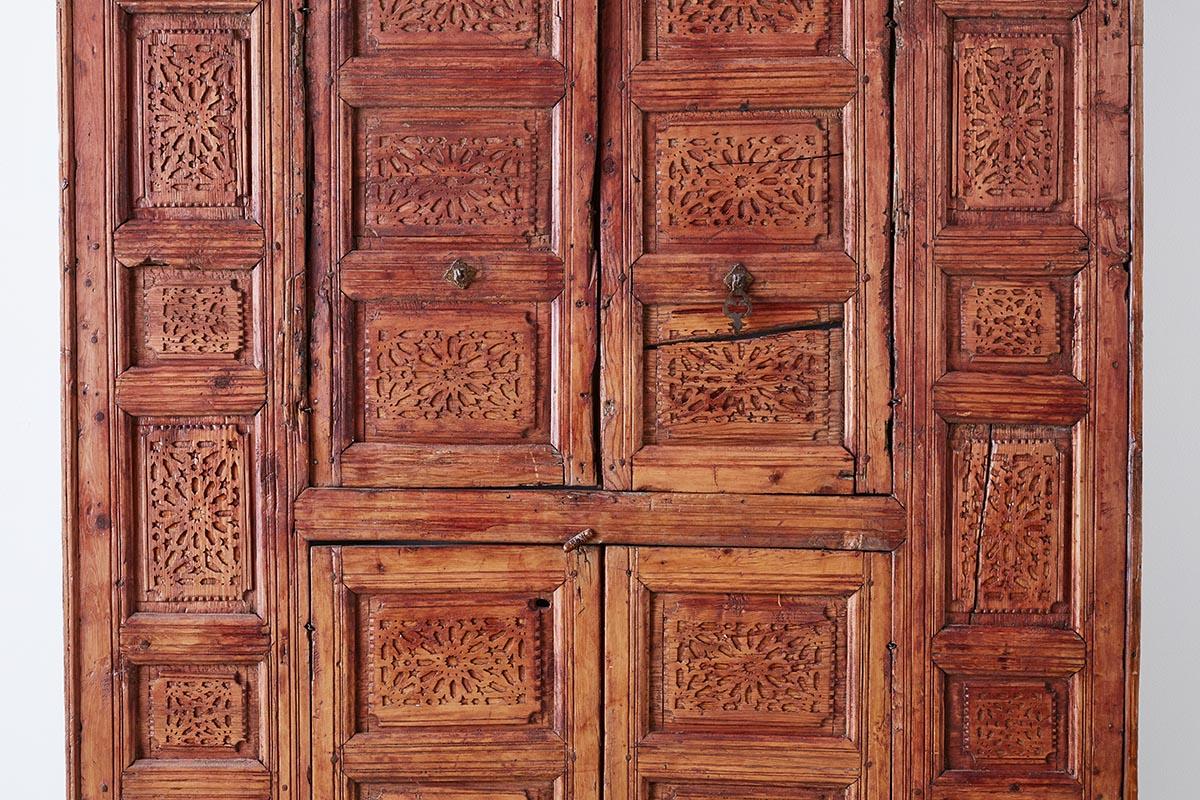19th Century Indian Carved Panel with Shutter Windows For Sale 2