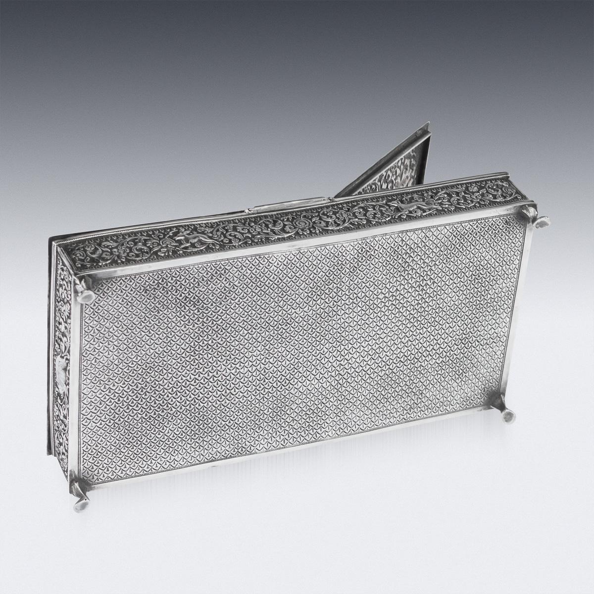 19th Century Indian Colonial Cutch Solid Silver Double Cigar Box, circa 1890 5