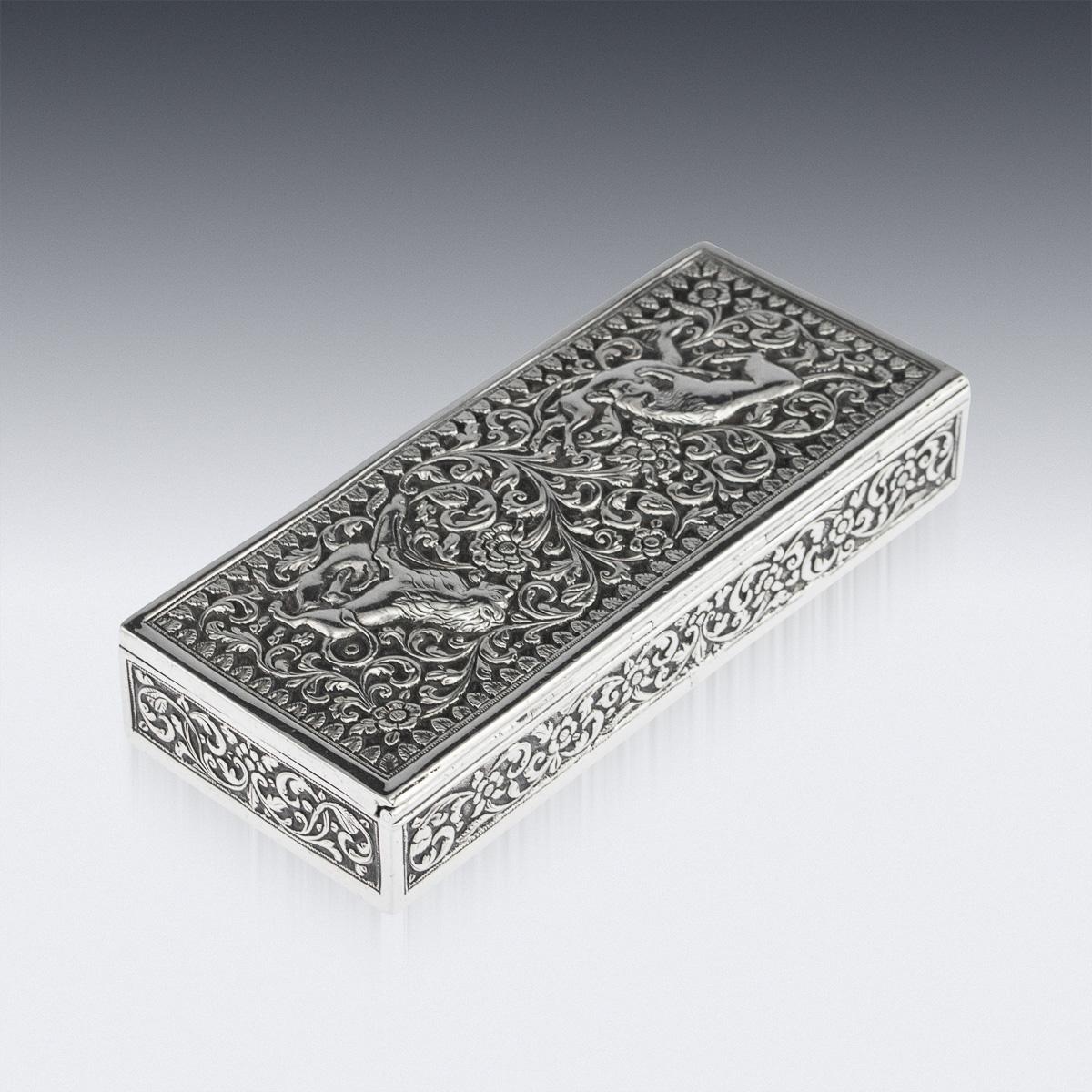 19th Century Indian Colonial Cutch Solid Silver Stamp Box, circa 1890 1