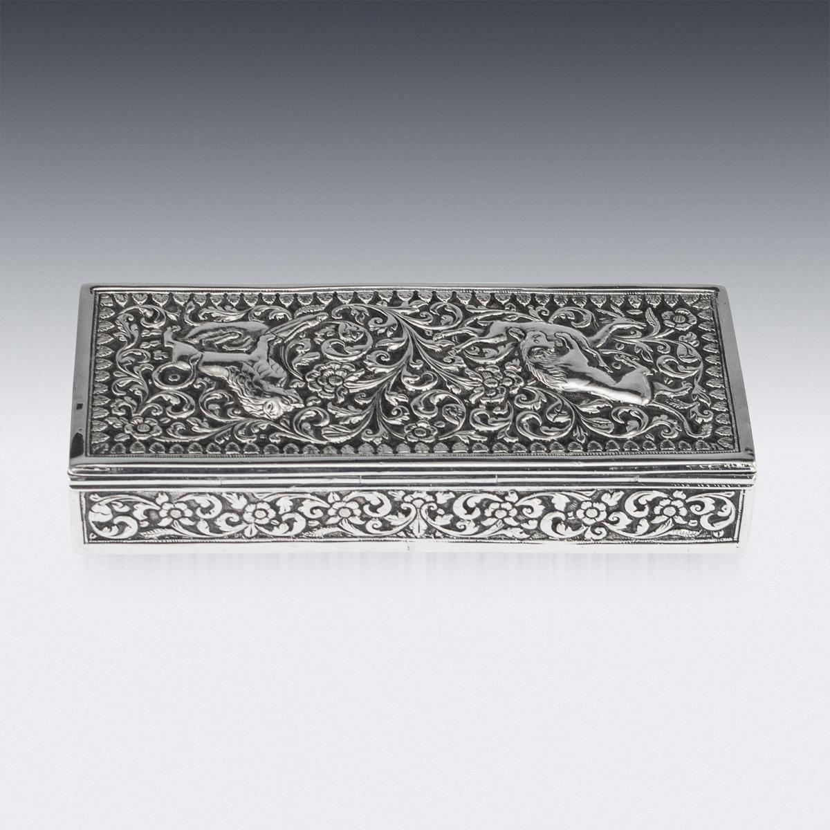 19th Century Indian Colonial Cutch Solid Silver Stamp Box, circa 1890 2