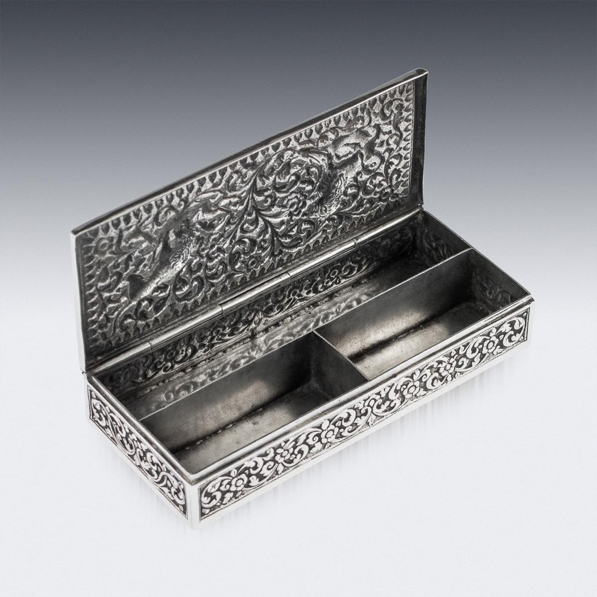 19th Century Indian Colonial Cutch Solid Silver Stamp Box, circa 1890 5