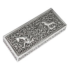 19th Century Indian Colonial Cutch Solid Silver Stamp Box, circa 1890