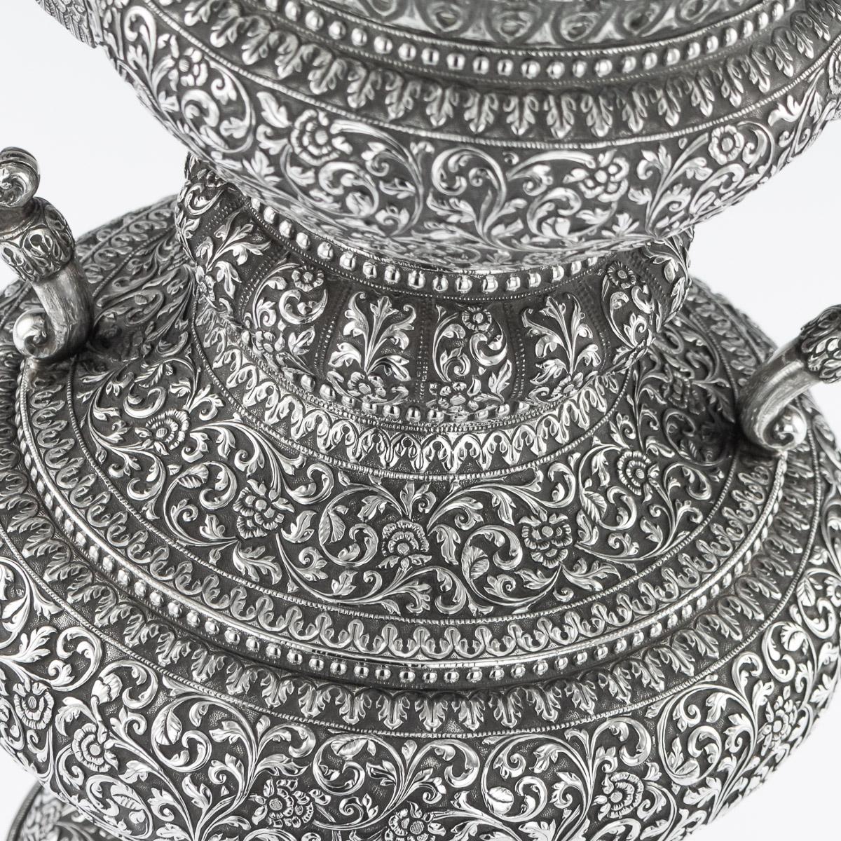 19th Century Indian Cutch Silver Cup & Cover By Mawji Raghavji, Bhuj, circa 1880 13