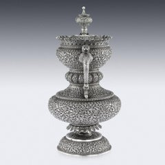 19th Century Indian Cutch Silver Cup & Cover By Mawji Raghavji, Bhuj, circa 1880