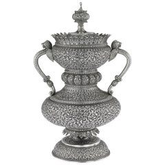 19th Century Indian Cutch Silver Cup & Cover By Mawji Raghavji, Bhuj, circa 1880