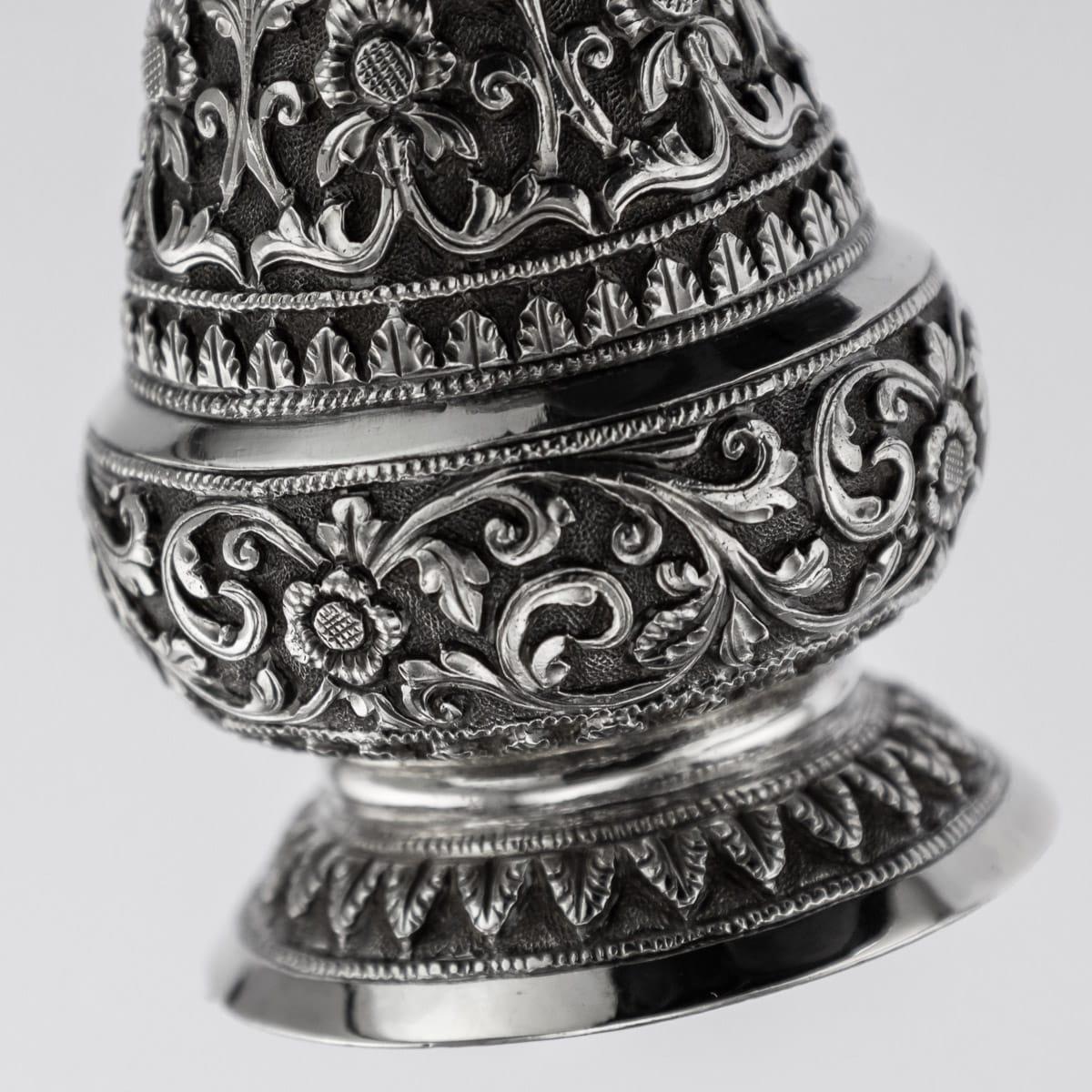 19th Century Indian Cutch Solid Silver Condiment Set, Oomersi Mawji, circa 1890 7