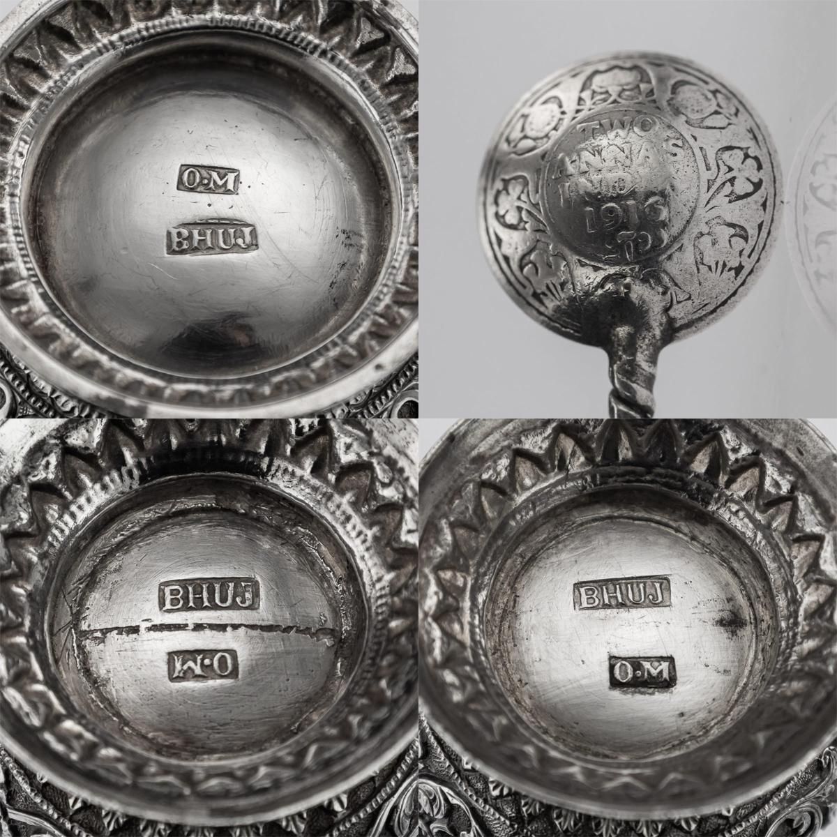 19th Century Indian Cutch Solid Silver Condiment Set, Oomersi Mawji, circa 1890 17