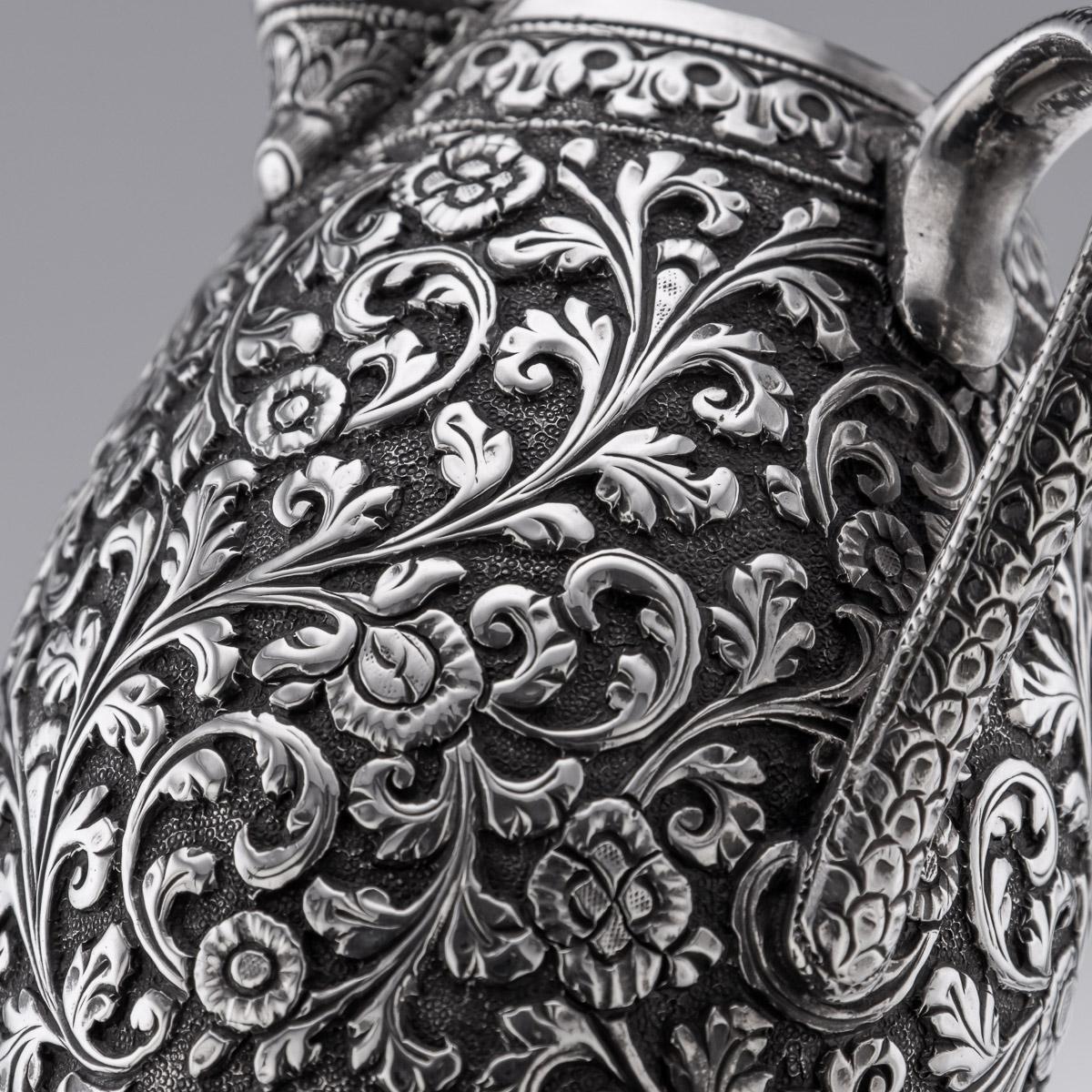 19th Century Indian Cutch Solid Silver Salver Double Cream Jug, c.1880 For Sale 6